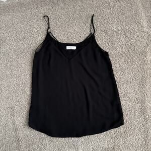 Aritzia Babaton Galen Black Camisole Spaghetti Strap Mesh Sleeveless Top Size XS